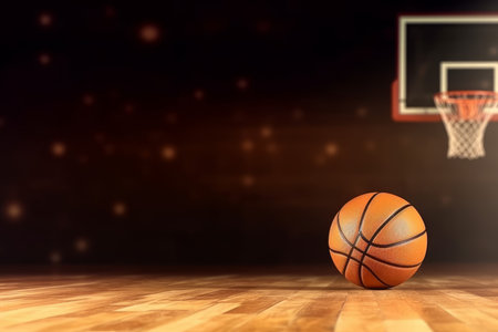 basketball equipment object. wood floor. Generate AIの素材