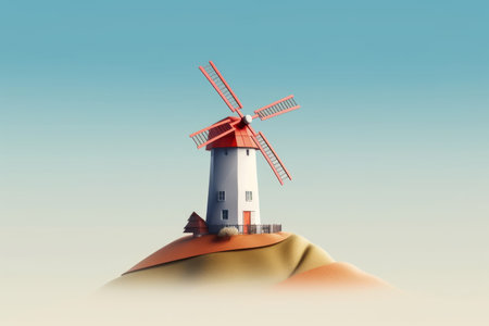 wind mill historic. vintage rural. Generate AIの素材