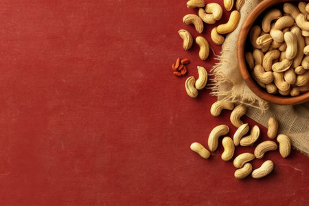 Peanut food. Raw shell organic. Generate AIの素材