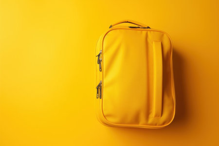 yellow travel bag. Object trip voyage. Generate AIの素材