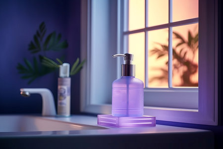 Soap dispenser spa. home ceramic treatment. Generate AIの素材