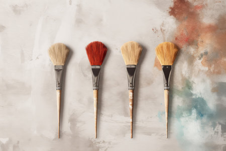 brushes paint background. tool art. Generate AIの素材