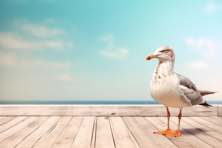 Seagull bird day. ocean clear day. Generate AIの素材