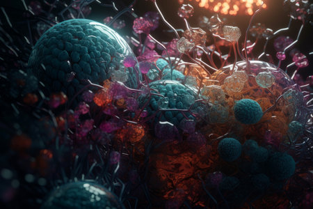 cell human. Center line stem. Generate AIの素材