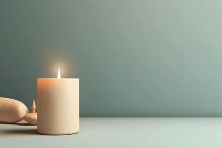 Burning candle mockup. flame care. Generate AIの素材