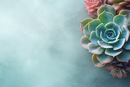 Succulent plant pot top view. nature interior. Generate AIの素材
