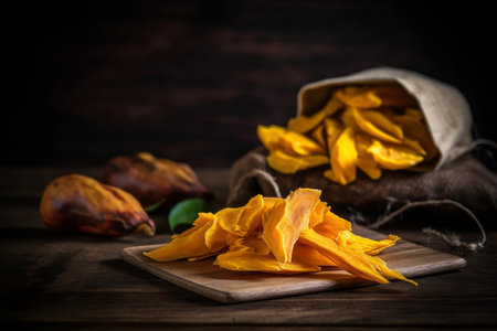 Dried mango studio. Tasty nature. Generate AIの素材