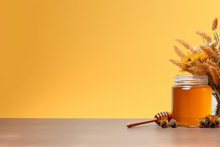 Honey jar pot. natural organic food. Generate AIの素材