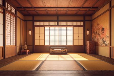 Japanese traditional vintage room. view indoor. Generate AIの素材