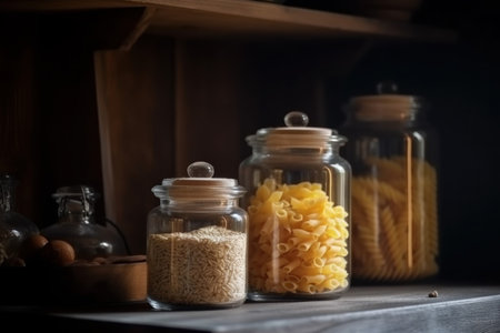 Italian pasta jar food. Variety group. Generate AIの素材