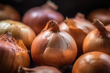 Close up onions food. organic plant. Generate AIの素材