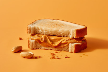 Sandwich peanut butter. food snack. Generate AIの素材