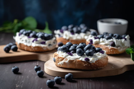 Sandwich cream blueberry. Nutrition Dessert. Generate AIの素材