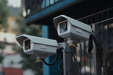 security camera building. office protection. Generate AIの素材
