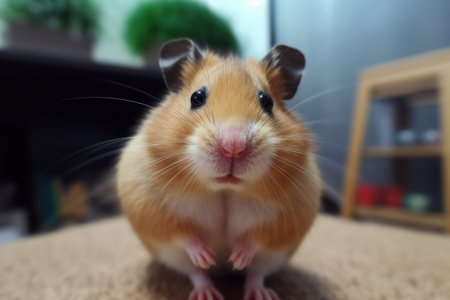 Hamster selfie. domestic cute alone. Generate AIの素材