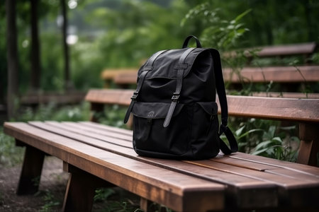Black backpack casual. model pack. Generate AIの素材