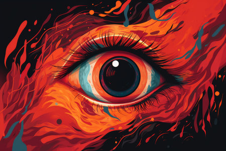 eye fire art. Healing mystic nature. Generate AIの素材