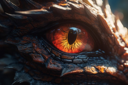 Dragon macro detailed eye. art head. Generate AIの素材