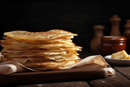stack crepes. pastry meal bakery. Generate AIの素材