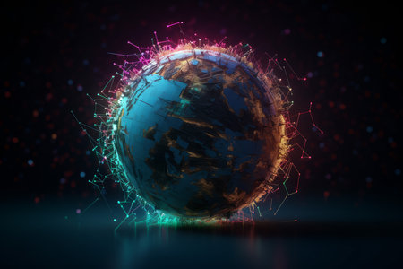 planet earth data flow. cash money. Generate AIの素材