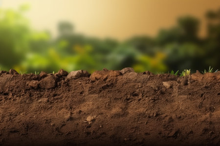 Soil ground background. farm nature. Generate AIの素材
