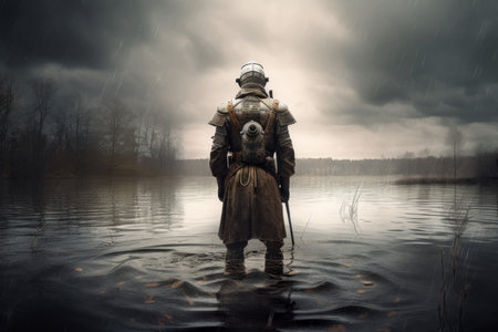 soldier water river. Force tactical. Generate AIの素材