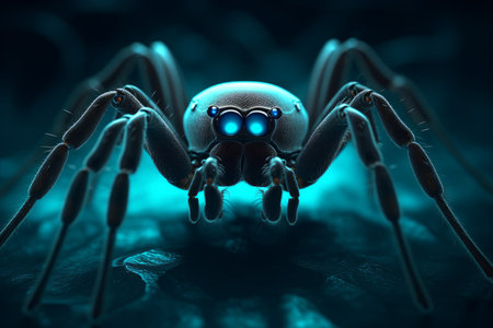 Spider blue eyes. spider hunter. Generate AIの素材