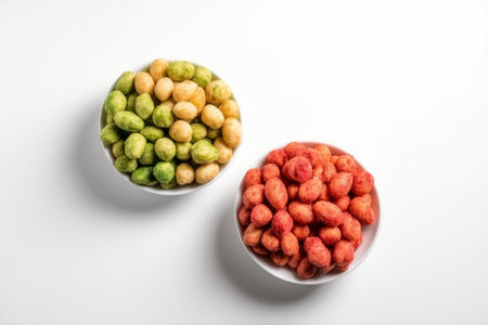 Spicy wasabi peanut bowl. Savory nut. Generate AIの素材