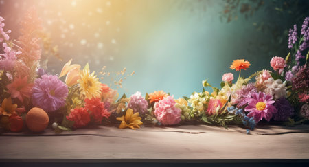 Spring flower background. Spa daisy color. Generate AIの素材