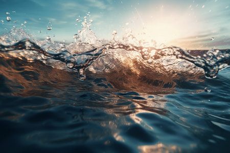 Detailed water splash. stream nature. Generate AIの素材