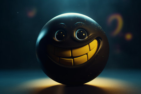 Crazy yellow smiley. face funny. Generate AIの素材
