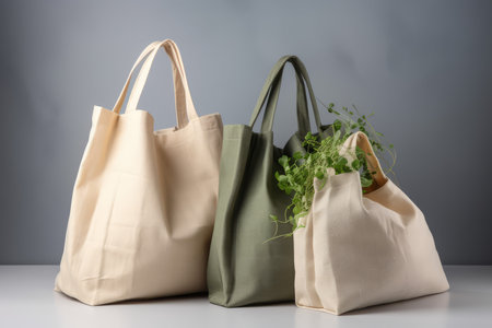 Textile eco bags textile. Cotton fabric. Generate AIの素材