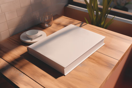 blank book table. Modern magazine diary. Generate AIの素材