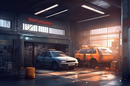 auto repair shop tool. workshop part. Generate AIの素材
