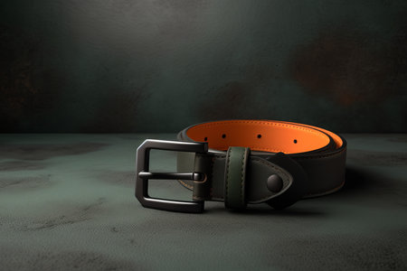 Belt background. Strap metal wear. Generate AIの素材