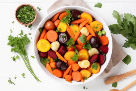Vegetable mix bowl food. frozen product. Generate AIの素材