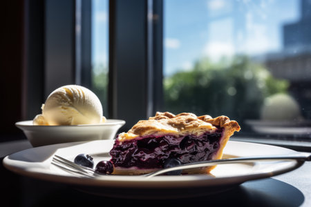Blueberry pie dessert. Pastry rustic fresh. Generate AIの素材