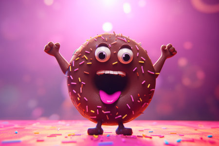 Chocolate donut. Candy sugar dessert. Generate AIの素材