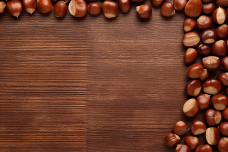 Chestnut background. nature seed season. Generate AIの素材