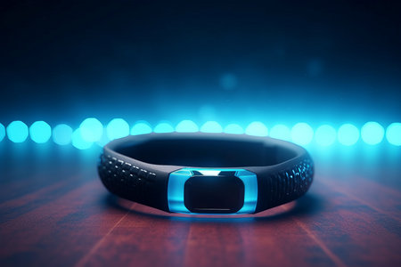 fitness bracelet. Fitbit gadget device. Generate AIの素材