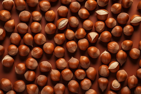 Hazelnut mockup background. Nutrition object. Generate AIの素材