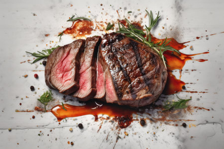 Steak meat. Grill food part. Generate AIの素材