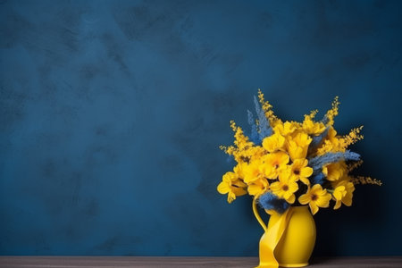 Ukraine day vase. color event. Generate AIの素材