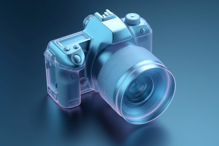 camera icon blue. digital photography. Generate AIの素材