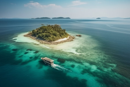 tropical island seascape. sand dream. Generate AIの素材