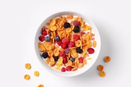 Crispy corn milk top view. food ingredient. Generate AIの素材