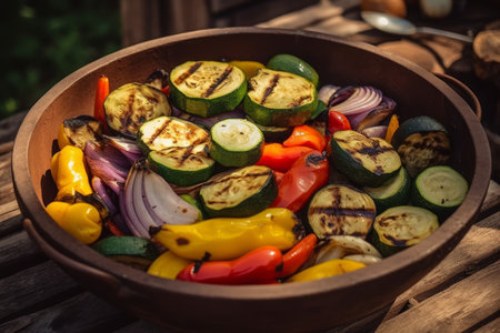 Grilled bbq vegetable garden. season cooking. Generate AIの素材