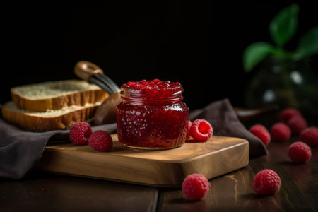 Homemade raspberry jam food. home nature. Generate AIの素材