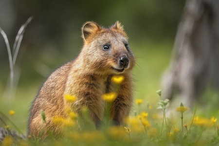 Quokka animal rodent field. wild mammal. Generate AIの素材