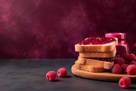 Berry jam toast organic. Cooking meal. Generate AIの素材